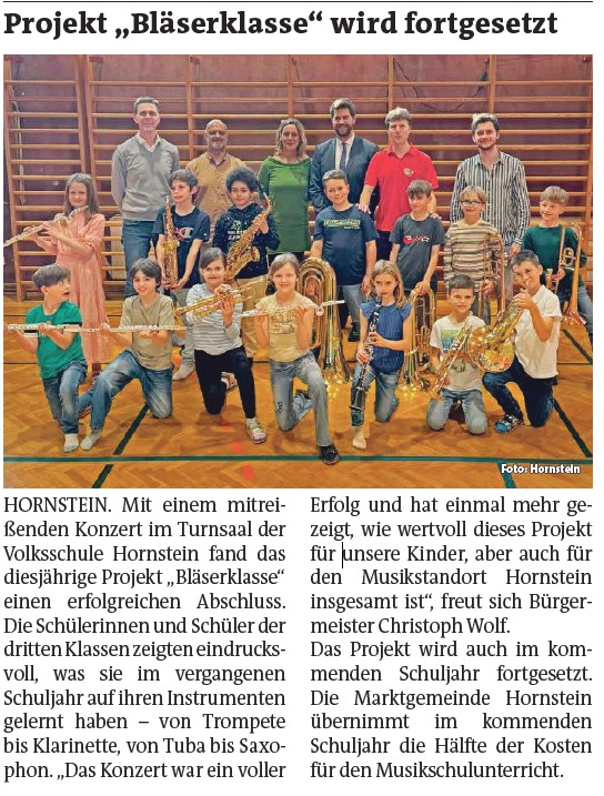 Abschlusskonzert Blserklasse Hornstein - BZ KW21